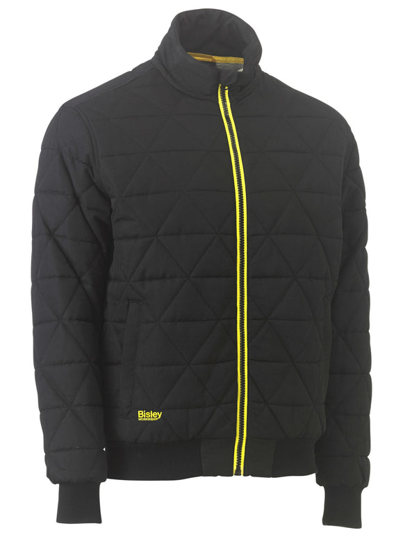 Bisley Workwear Diamond Quilted Bomber Jacket Black - Discontinued