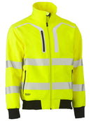 Bisley Workwear Taped Hi Vis Soft Shell Bomber Jacket Yellow