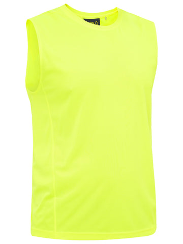 Bisley Workwear Recycled Hi Vis Muscle Tank Yellow