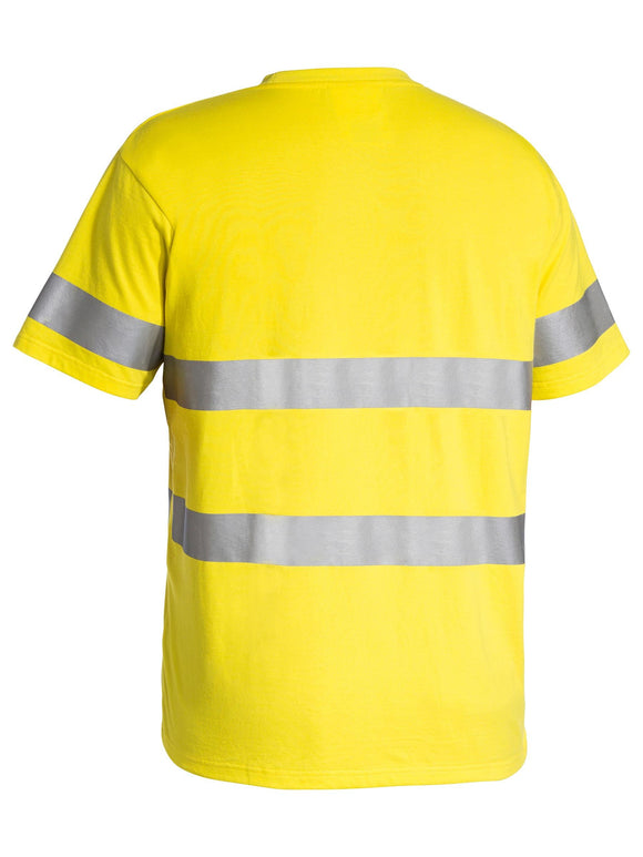 Bisley Workwear Taped Hi Vis Cotton T-Shirt Yellow