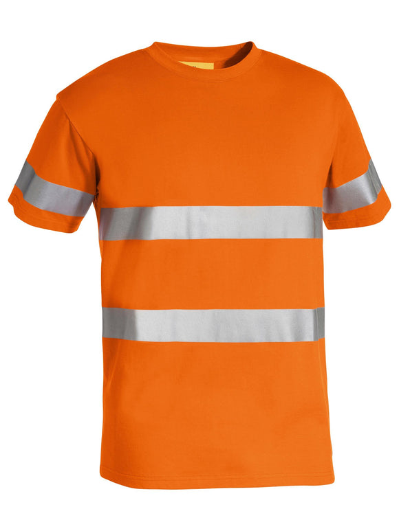 Bisley Workwear Taped Hi Vis Cotton T-Shirt Orange