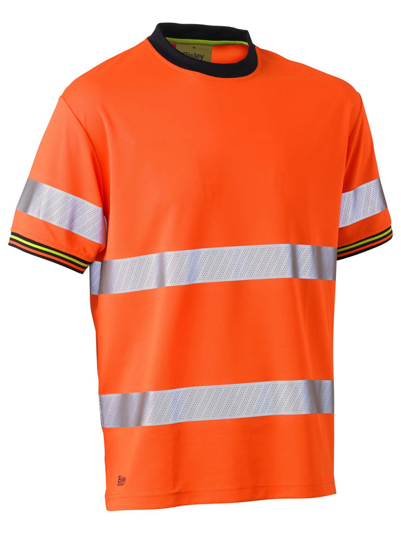 Bisley Workwear Taped Hi Vis Polyester Mesh T-Shirt Orange - Discontinued
