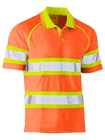 Bisley Workwear Tape Double Hi Vis Mesh Polo Orange/Yellow - Discontinued