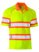 Bisley Workwear Tape Double Hi Vis Mesh Polo Yellow/Orange - Discontinued