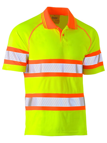 Bisley Workwear Tape Double Hi Vis Mesh Polo Yellow/Orange - Discontinued