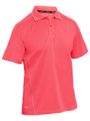Bisley Workwear Cool Mesh Polo with Reflective Piping Hi Vis Pink