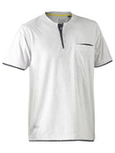 Bisley Workwear Flx & Move™ Cotton Henley Tee Grey Marle - Discontinued
