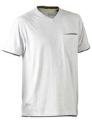 Bisley Workwear Flx & Move™ Cotton V-Neck Tee Grey Marle - Discontinued