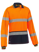 Bisley Workwear Taped Hi Vis Polyester Mesh Polo Orange/Navy