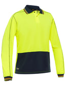 Bisley Workwear Hi Vis Polyester Mesh Polo Yellow/Navy