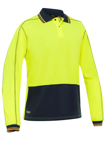 Bisley Workwear Hi Vis Polyester Mesh Polo Yellow/Navy