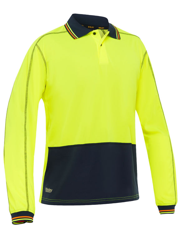 Bisley Workwear Hi Vis Polyester Mesh Polo Yellow/Navy