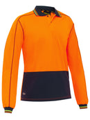 Bisley Workwear Hi Vis Polyester Mesh Polo Orange/Navy
