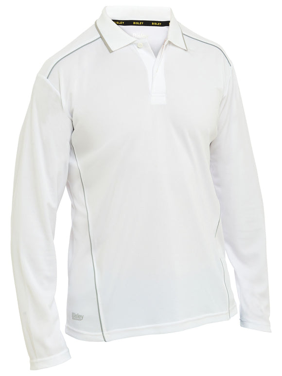Bisley Workwear Cool Mesh Polo with Reflective Piping White