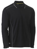 Bisley Workwear Cool Mesh Polo with Reflective Piping Black
