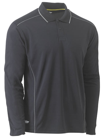 Bisley Workwear Cool Mesh Polo with Reflective Piping Charcoal