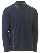 Bisley Workwear Cool Mesh Polo with Reflective Piping Navy