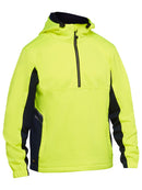 Bisley Workwear Hi Vis Liquid Repellent Fleece Hoodie Yellow/Navy