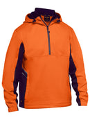 Bisley Workwear Hi Vis Liquid Repellent Fleece Hoodie Orange/Navy