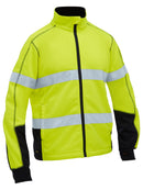 Bisley Workwear Men's Taped Hi Vis Zip Front Fleece Yellow/Navy
