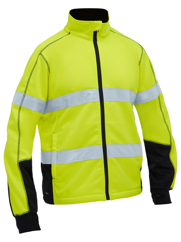Bisley Workwear Men's Taped Hi Vis Zip Front Fleece Yellow/Navy