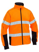 Bisley Workwear Men's Taped Hi Vis Zip Front Fleece Orange/Navy
