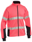 Bisley Workwear Men's Taped Hi Vis Zip Front Fleece Pink/Navy