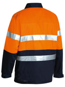 Bisley Workwear Taped Hi Vis Drill Jacket Orange/Navy