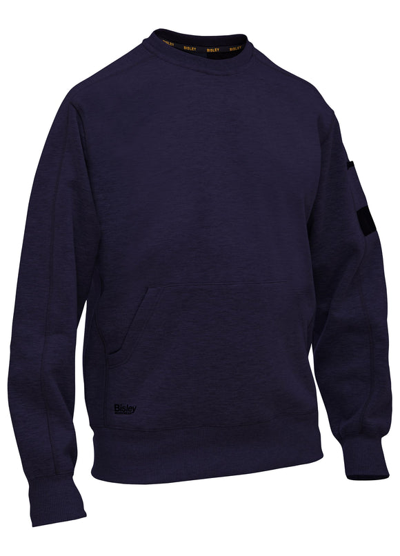 Bisley Workwear Work Fleece Crew Neck Jumper Navy