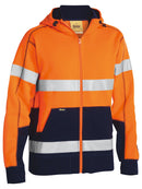 Bisley Workwear Taped Hi Vis Fleece Hoodie Orange/Navy