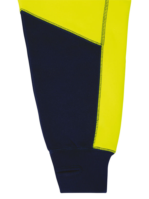 Bisley Workwear Hi Vis Zip Front Fleece Hoodie Yellow/Navy