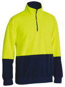 Bisley Workwear Hi Vis Polar fleece Zip Pullover Yellow/Navy