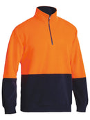 Bisley Workwear Hi Vis Polar fleece Zip Pullover Orange/Navy