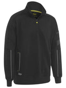 Bisley Workwear Work Fleece 1/4 Zip Pullover with Sherpa Lining Black - Discontinued