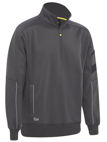 Bisley Workwear Work Fleece 1/4 Zip Pullover with Sherpa Lining Charcoal - Discontinued