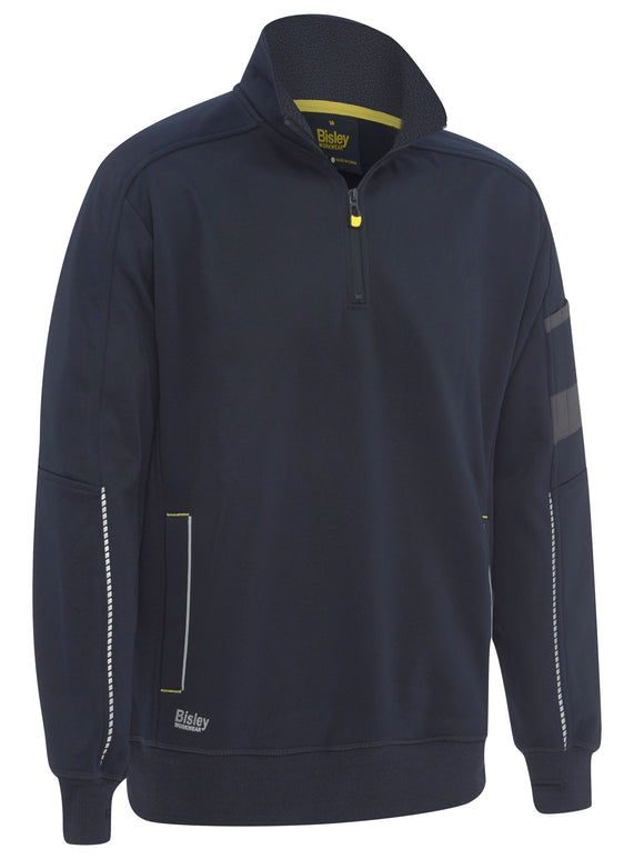 Bisley Workwear Work Fleece 1/4 Zip Pullover with Sherpa Lining Navy - Discontinued