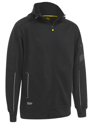 Bisley Workwear Work Fleece Zip-Front Hoodie with Sherpa Lining Black - Discontinued
