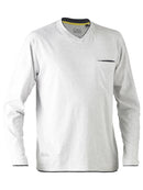 Bisley Workwear Flx & Move™ Cotton V-Neck Tee Grey Marle - Discontinued
