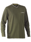 Bisley Workwear Flx & Move™ Cotton V-Neck Tee Green Marle - Discontinued