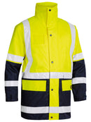 Bisley Workwear Taped 5 In 1 Rain Jacket Yellow/Navy