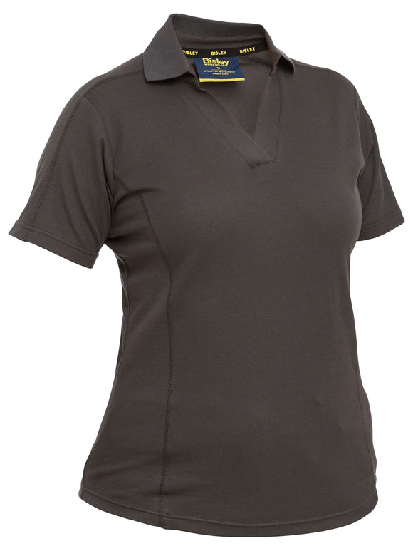 Bisley Workwear Women's Short Sleeve Polo Charcoal