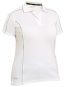 Bisley Workwear Women's Cool Mesh Polo with Reflective Piping White