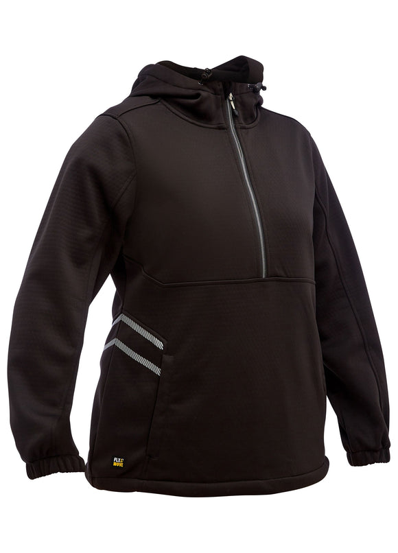 Bisley Workwear Women's Flx & Move™ Liquid Repellent Fleece Hoodie Black