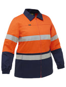 Bisley Workwear Women's Taped Hi Vis Drill Jacket Orange/Navy