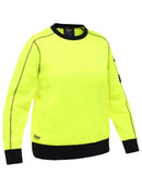 Bisley Workwear Women's Work Fleece Crew Neck Jumper Yellow