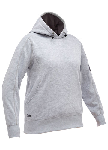 Bisley Workwear Women's Work Fleece Hoodie Grey Marle
