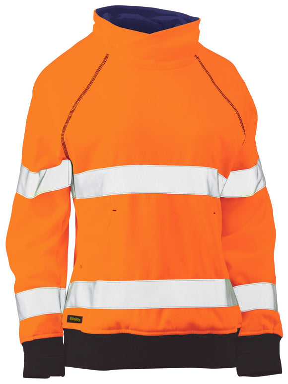 Bisley Workwear Women's Taped Hi Vis Fleece Jumper Orange
