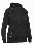 Bisley Workwear Women's Fleece Zip Front Hoodie with Sherpa Lining Black - Discontinued