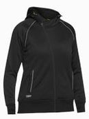 Bisley Workwear Women's Fleece Zip Front Hoodie with Sherpa Lining Black - Discontinued