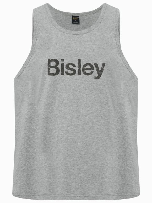 Bisley Workwear Cotton Logo Singlet Grey Marle - Discontinued